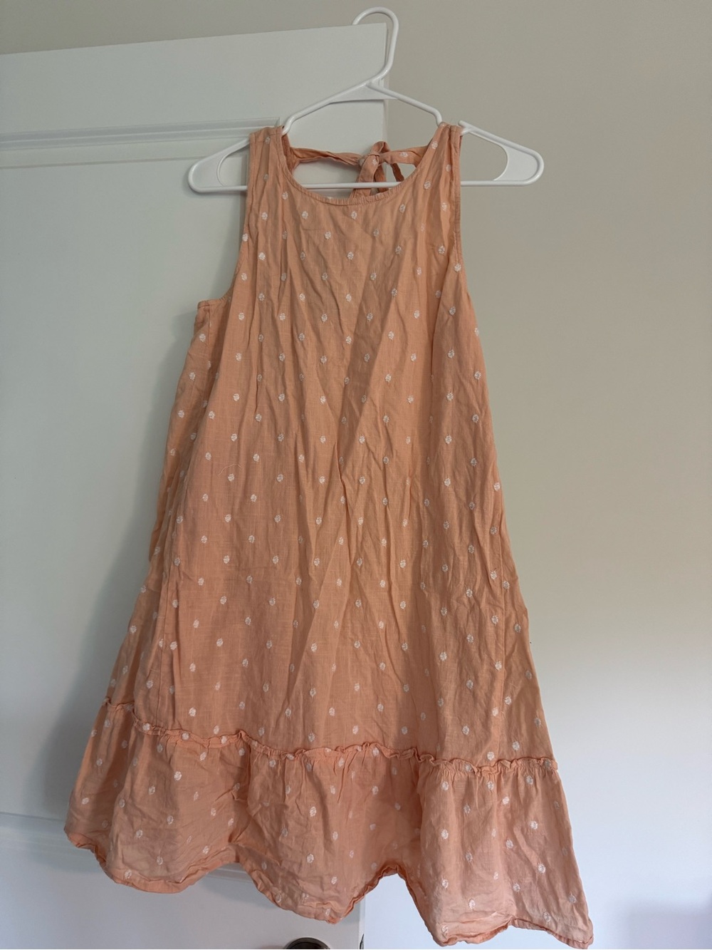 LOFT Peach Polka Dot Mini Dress